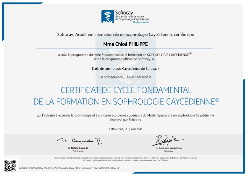 photo diplome Chloé Philippe