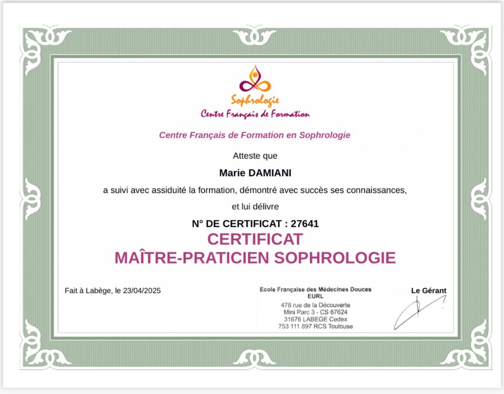 photo diplome Marie DAMIANI