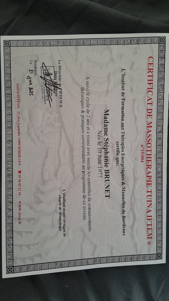 photo diplome Stéphanie Brunet