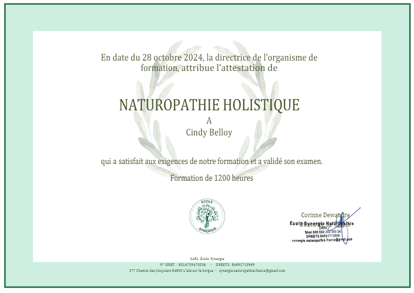 photo diplome Cindy Belloy