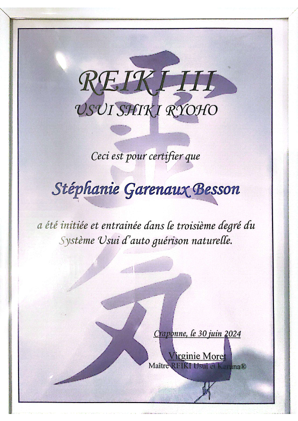 photo diplome Stephanie GARÉNAUX BESSON