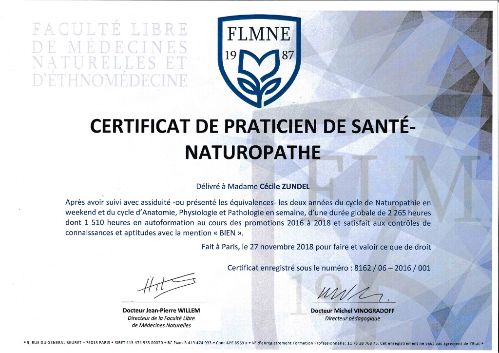 photo diplome Cécile Zundel
