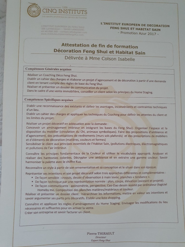 photo diplome Isabelle Odeau 