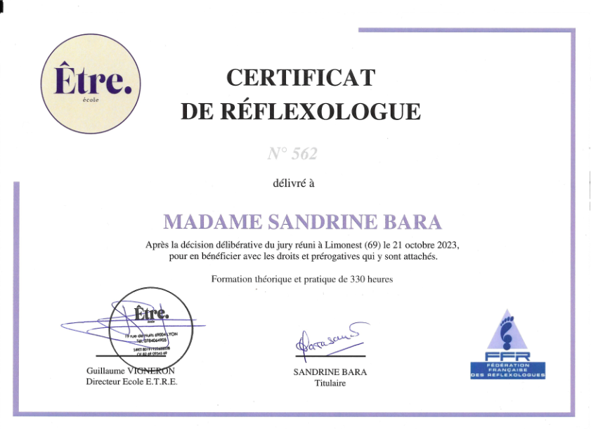 photo diplome Sandrine BARA