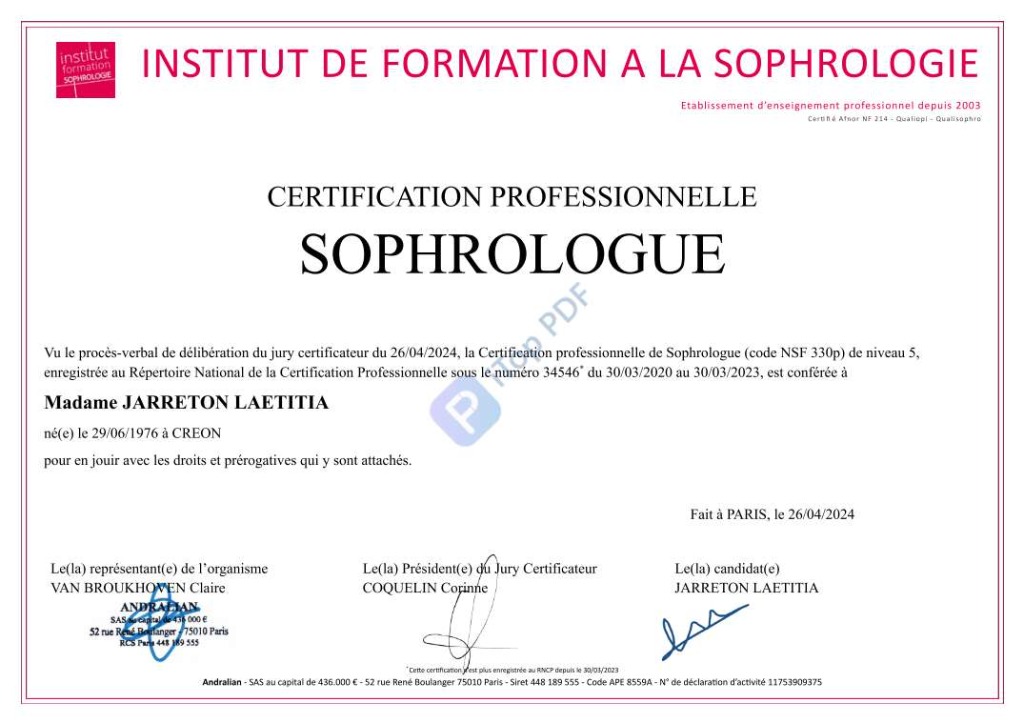 photo diplome Leathy’Zen