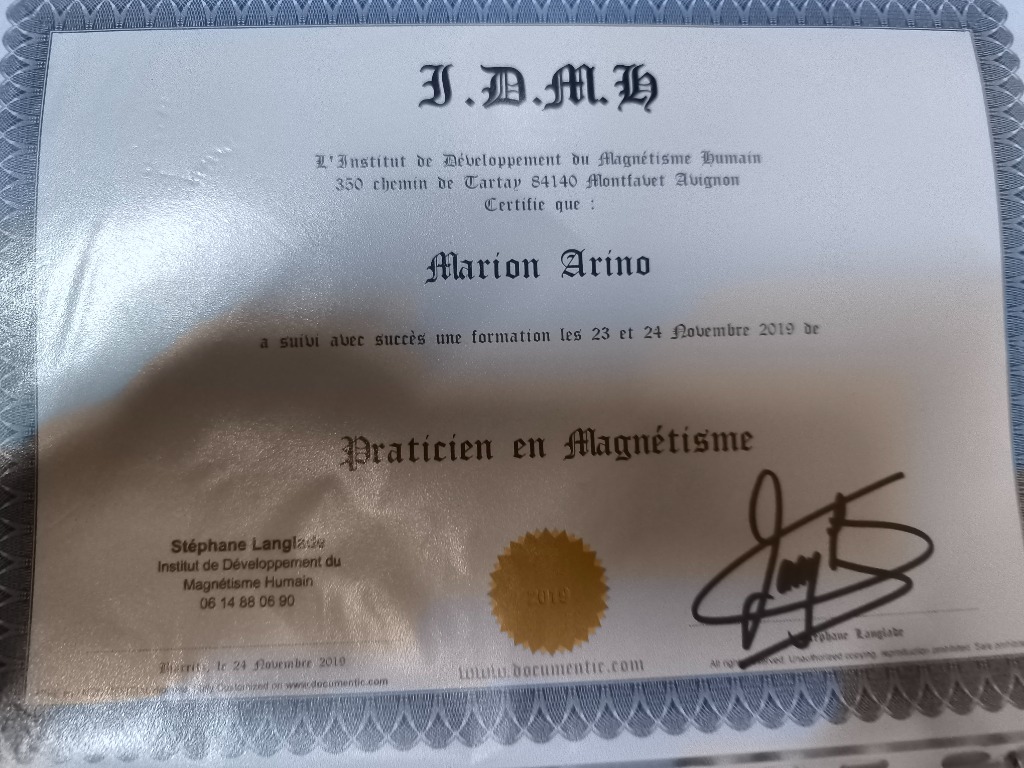 photo diplome lysonyx massages