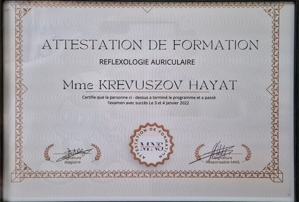 photo diplome Tayah Natura