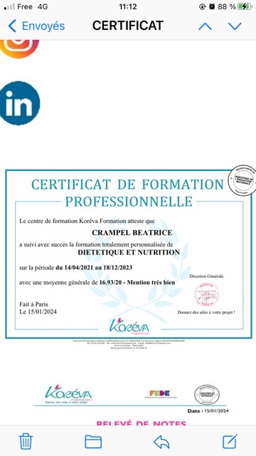 photo diplome Béatrice équilibre