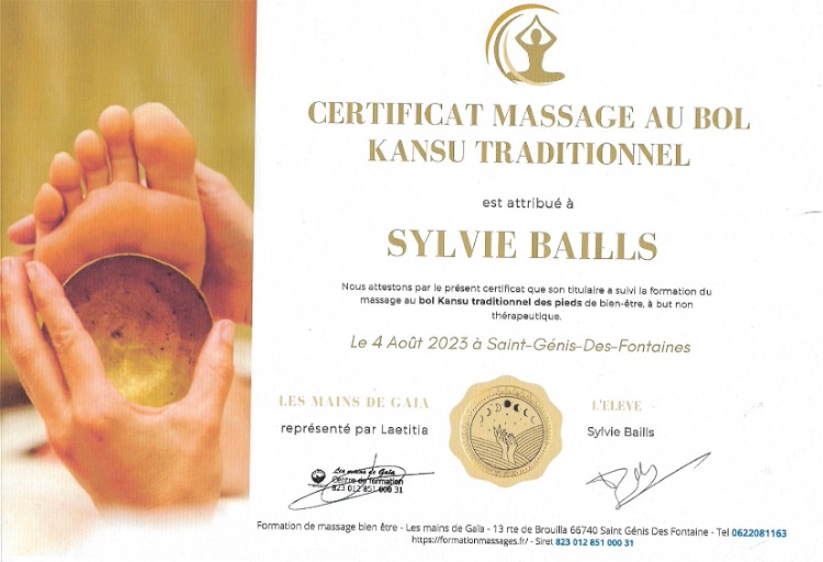 photo diplome SYNERGIE VITALE