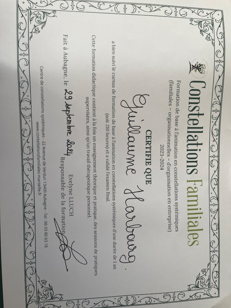 photo diplome Guillaume Harbourg - Gui constellations