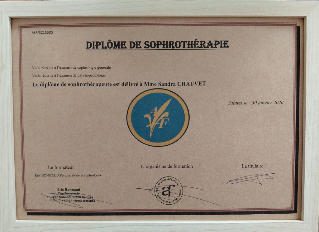 photo diplome Sandra Chauvet