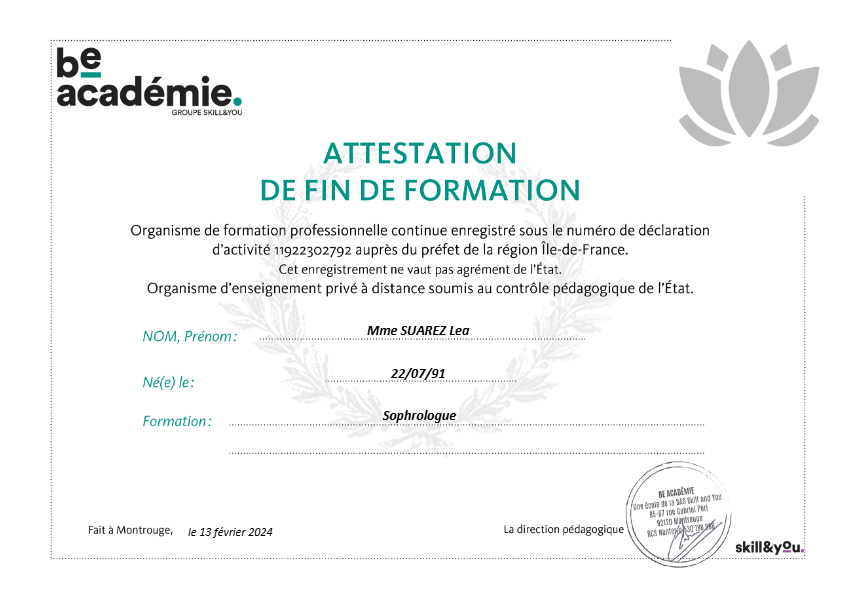 photo diplome Suarez Léa