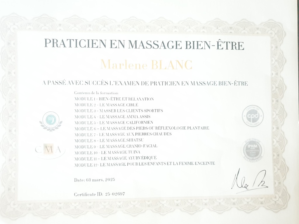 photo diplome Marlene BLANC