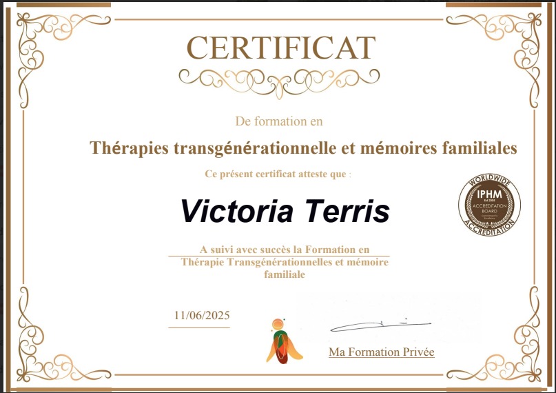 photo diplome TERRE DE LUNE BIEN ETRE PSY