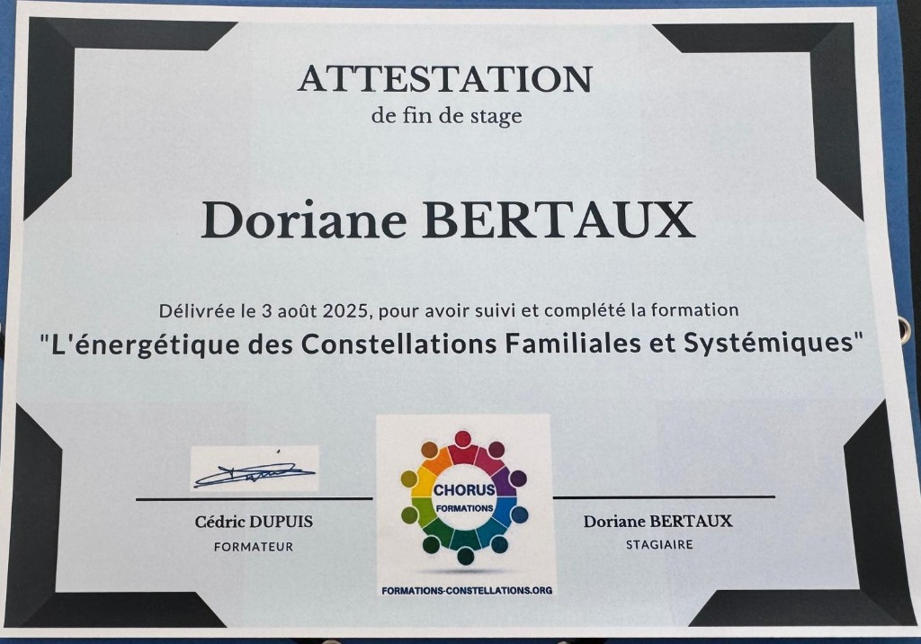 photo diplome Doriane BERTAUX - Lecture Akashique