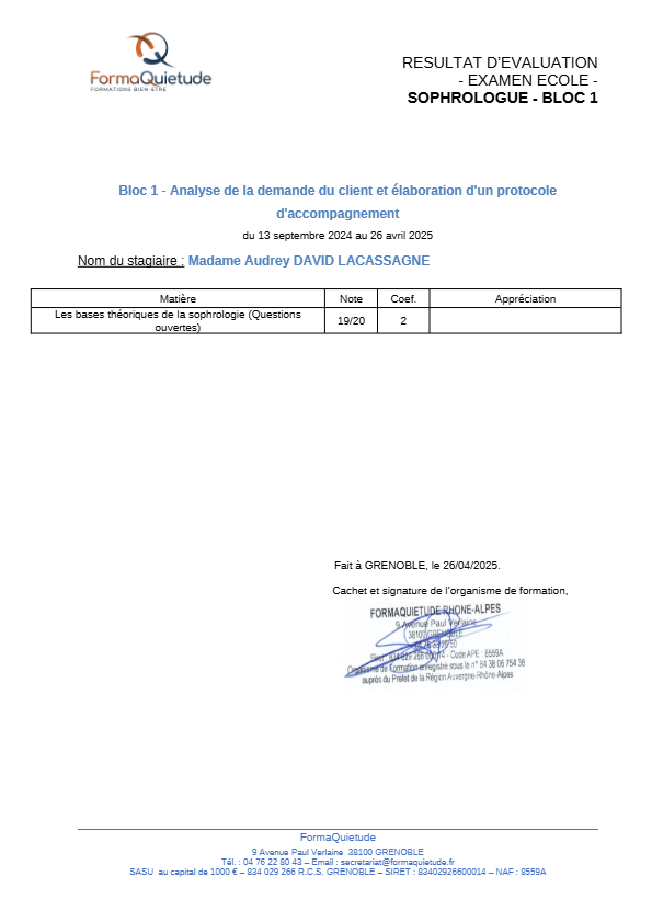 photo diplome Audrey LACASSAGNE