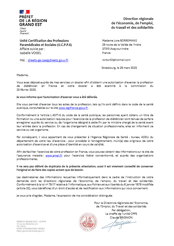 photo diplome L’Ortie dieteticienne herbaliste