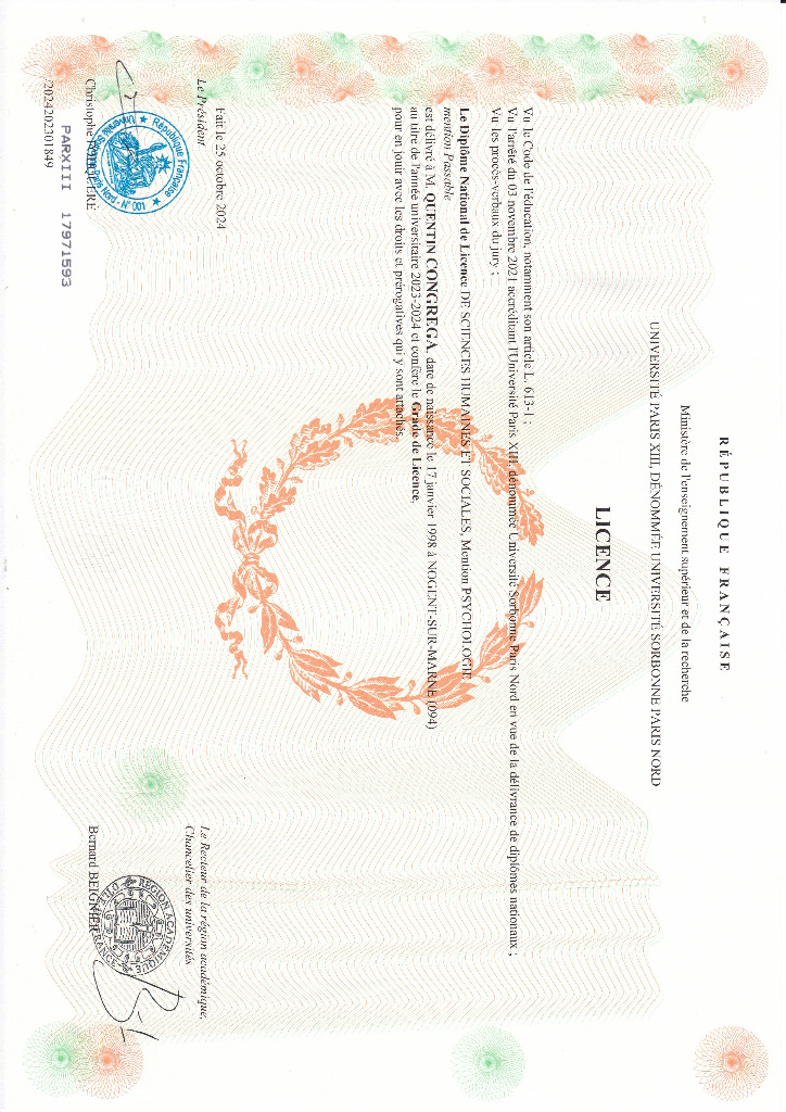 photo diplome Quentin Congrega