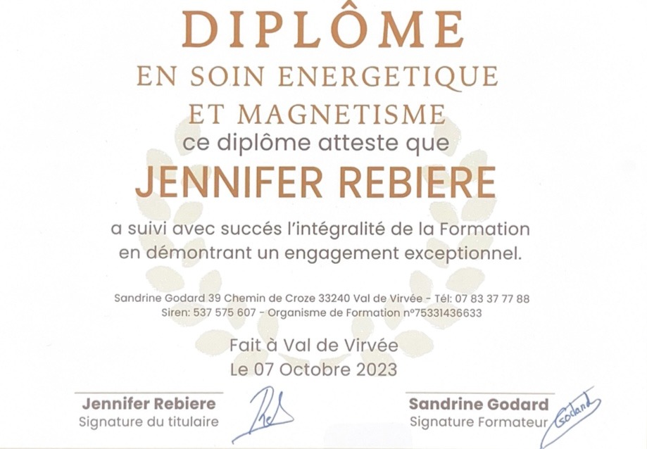 photo diplome Jennifer Rebiere 
