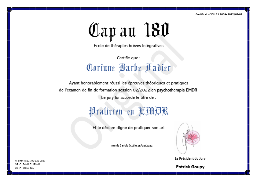 photo diplome Corinne Barbe