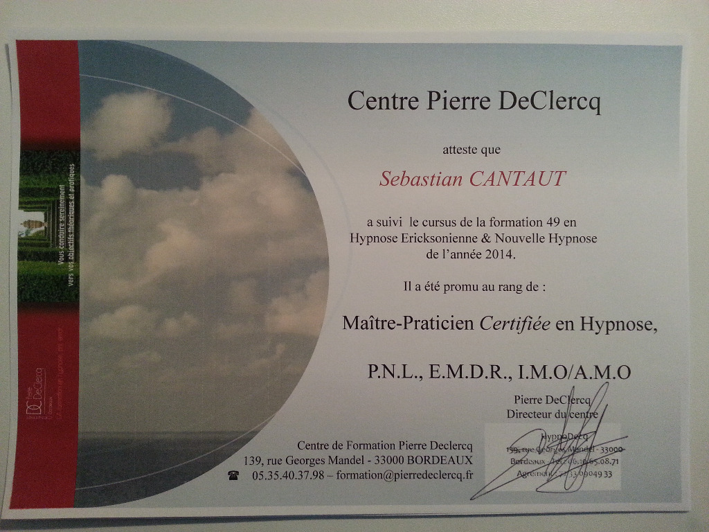 photo diplome Sébastian Cantaut