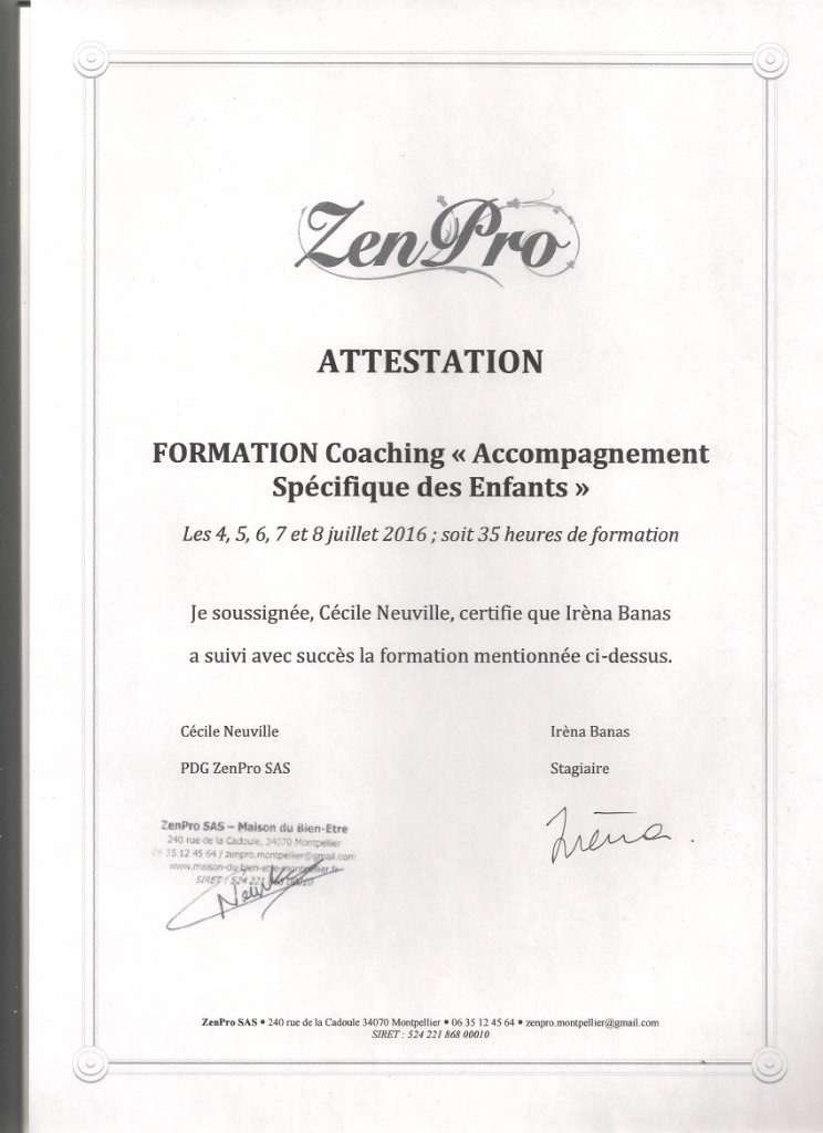 photo diplome Irèna Banas 