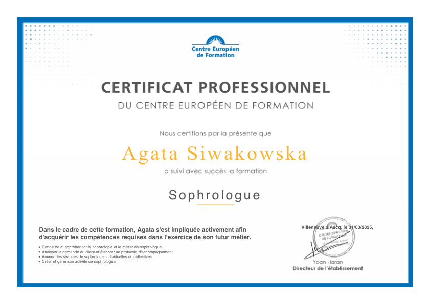 photo diplome Le Souffle Heureux