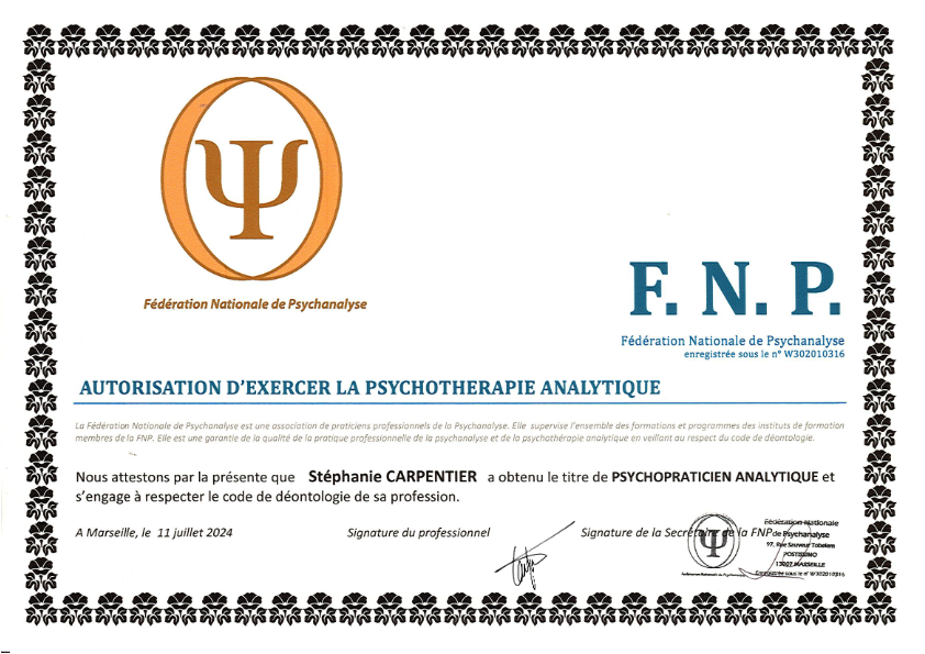 photo diplome Carpentier Stéphanie