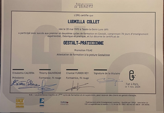 photo diplome Ludmilla Collet