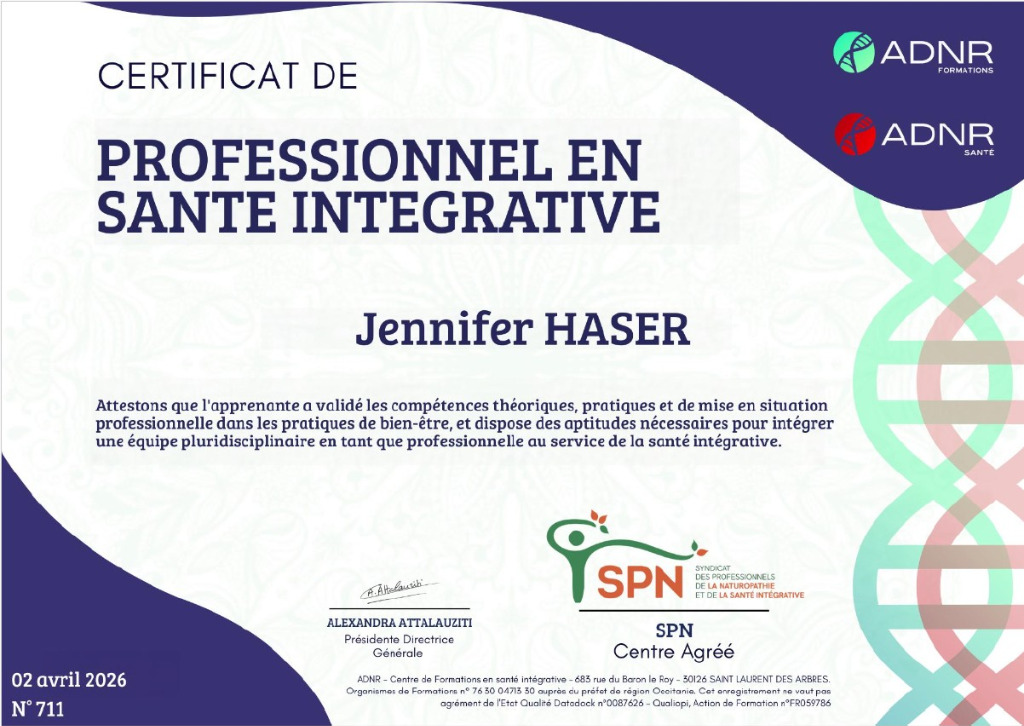photo activite Jennifer HASER Naturopathe Réflexologue