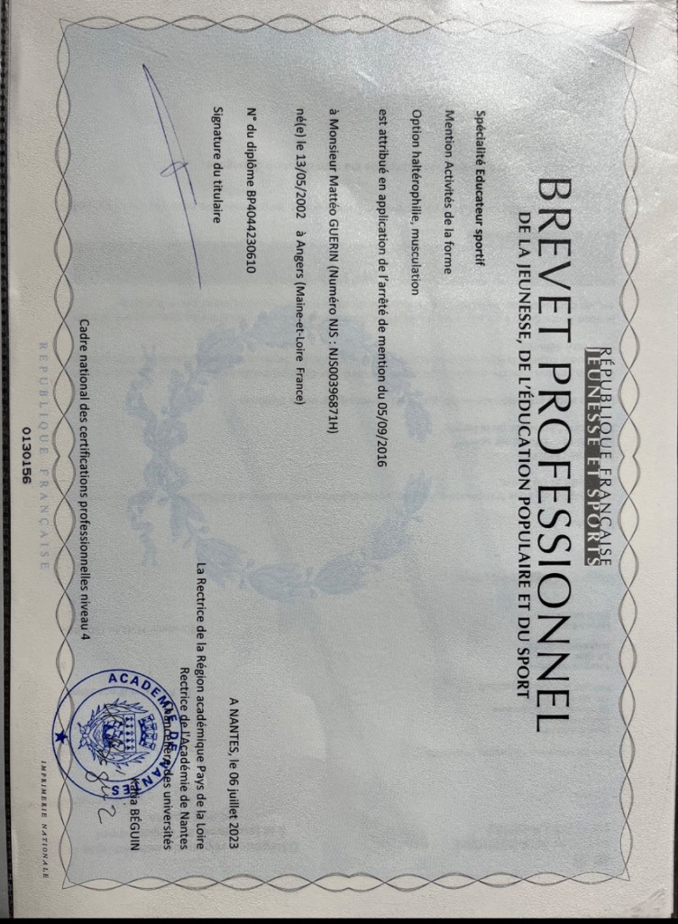 photo diplome Mattéo Guerin