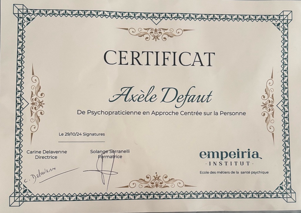 photo diplome Axèle Defaut 