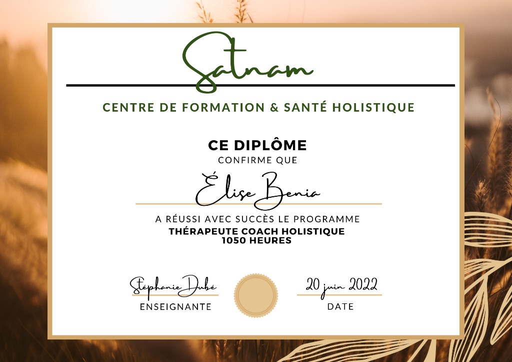 photo diplome Elise BENIA