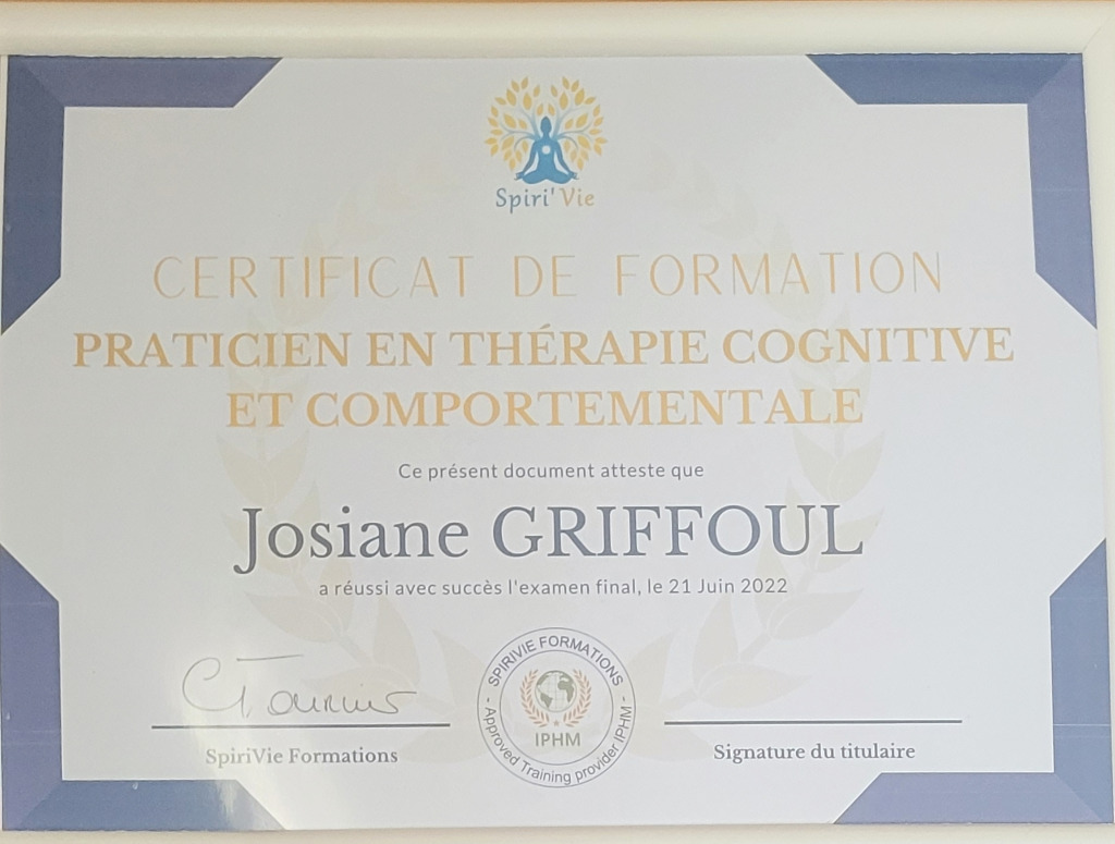 photo diplome Josiane TOUZÉ GRIFFOUL Espace Ond’Eveil