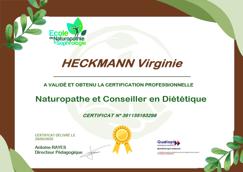 photo diplome Naturopathie - auriculotherapie by Virginie 