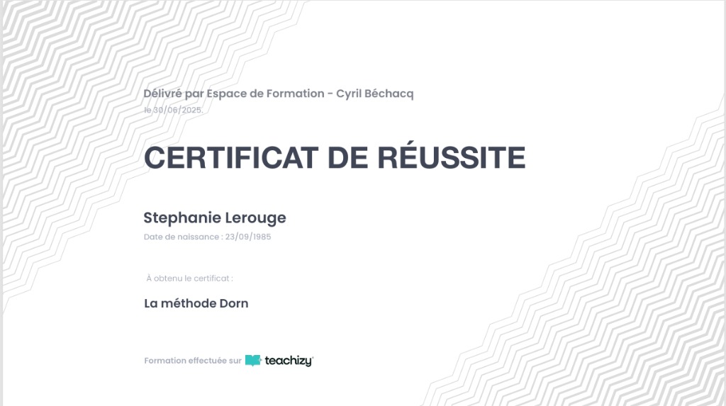 photo diplome STEF MASSAGE