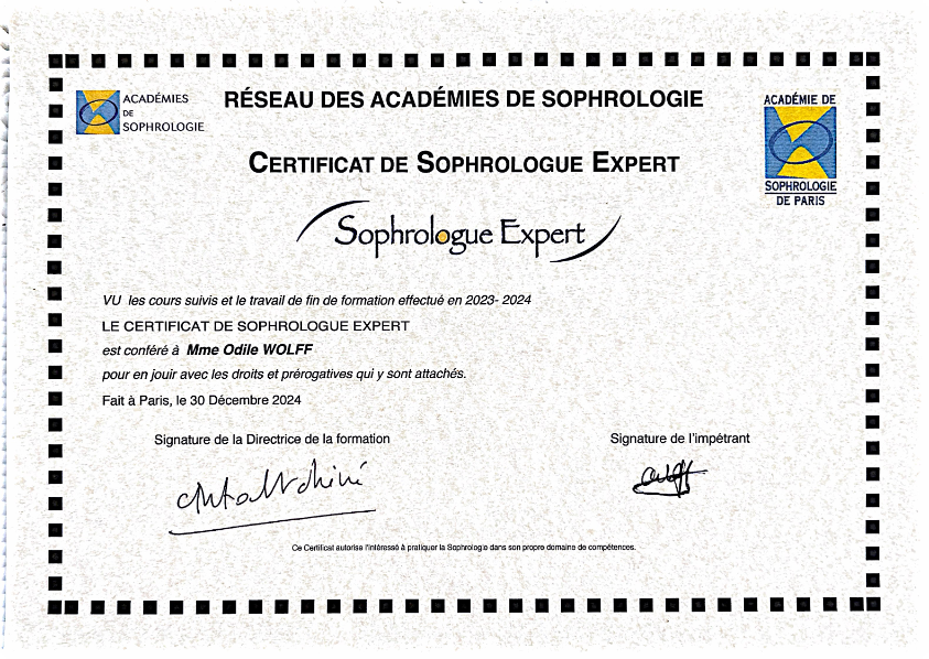 photo diplome Odile Wolff