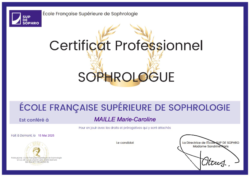 photo diplome Marie-Caroline MAILLE