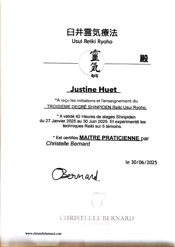 photo diplome Huet Justine 