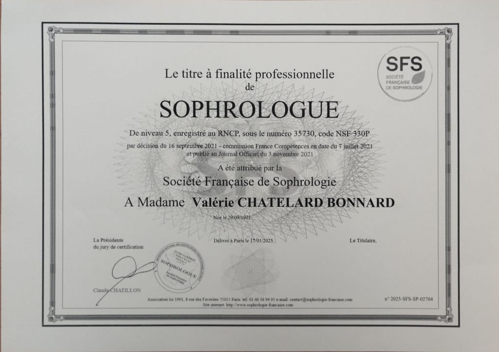 photo diplome Valérie Chatelard