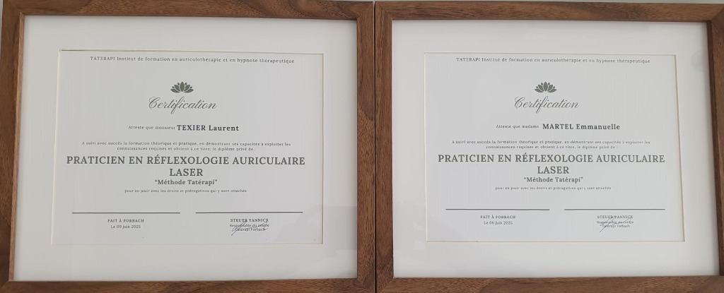 photo diplome Tatérapi Laser La Rochelle - île de Ré