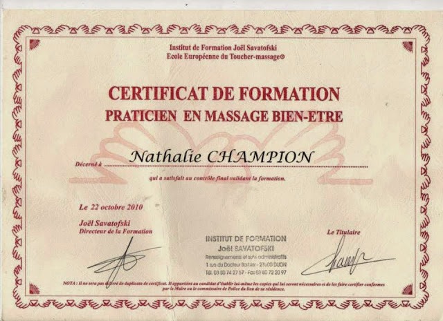 photo diplome Nathalie CHAMPION DEDET