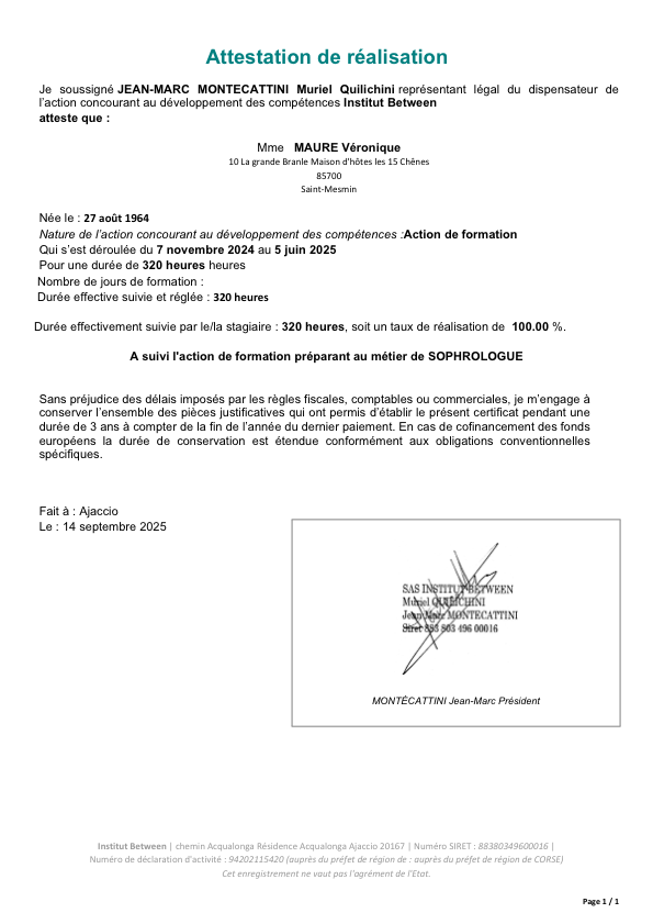 photo diplome Véronique Maure 