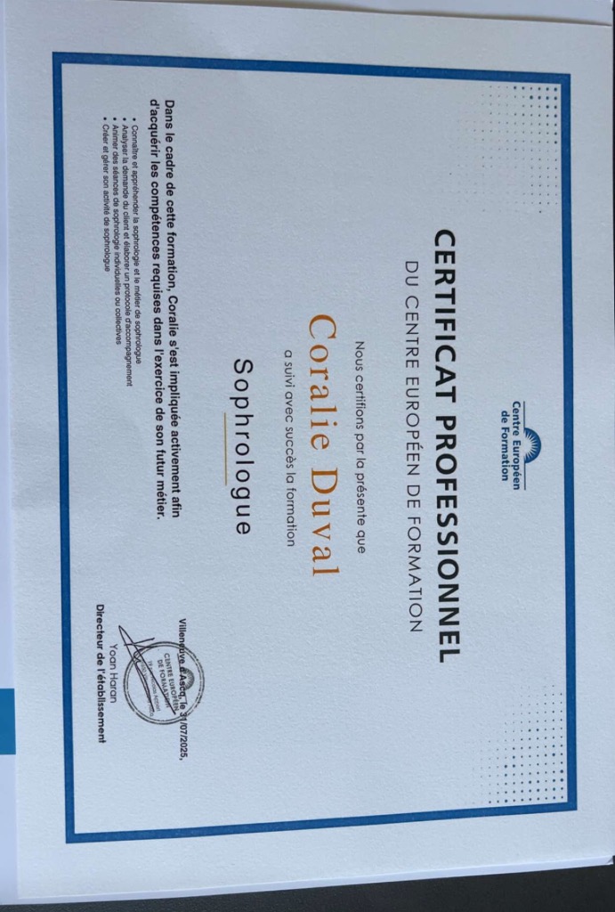 photo diplome L’atelier de soi