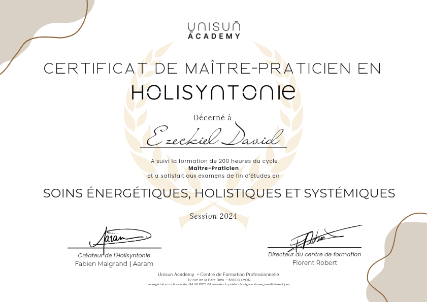 photo diplome Ezeckiel David