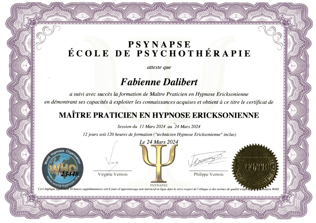 photo diplome Ose-l’hypn’Ose