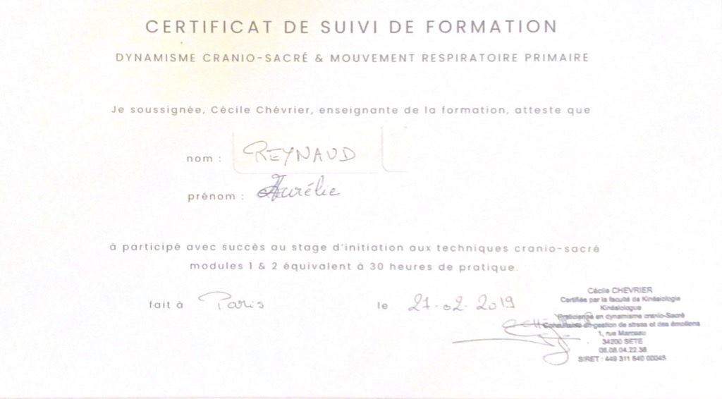 photo diplome Aurélie REYNAUD