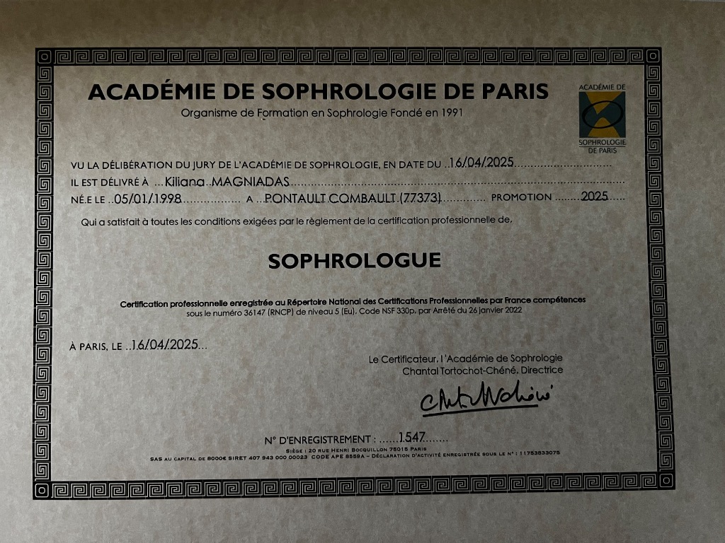 photo diplome Kiliana Magniadas