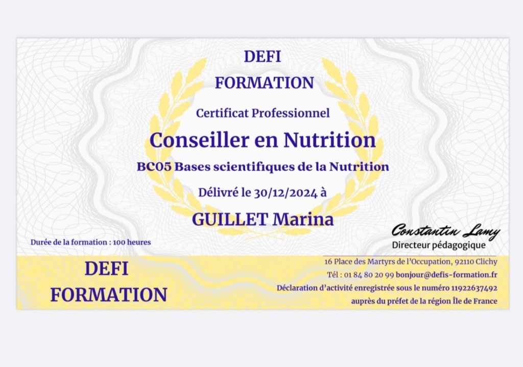 photo diplome Marina Guillet 