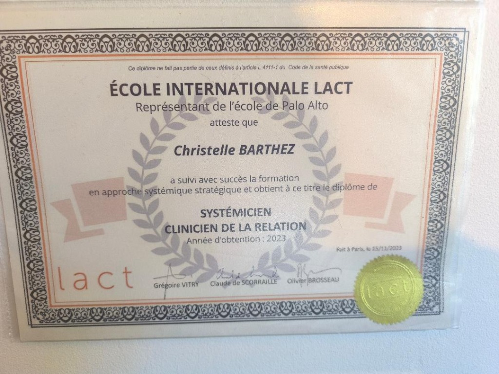 photo diplome Christelle Barthez